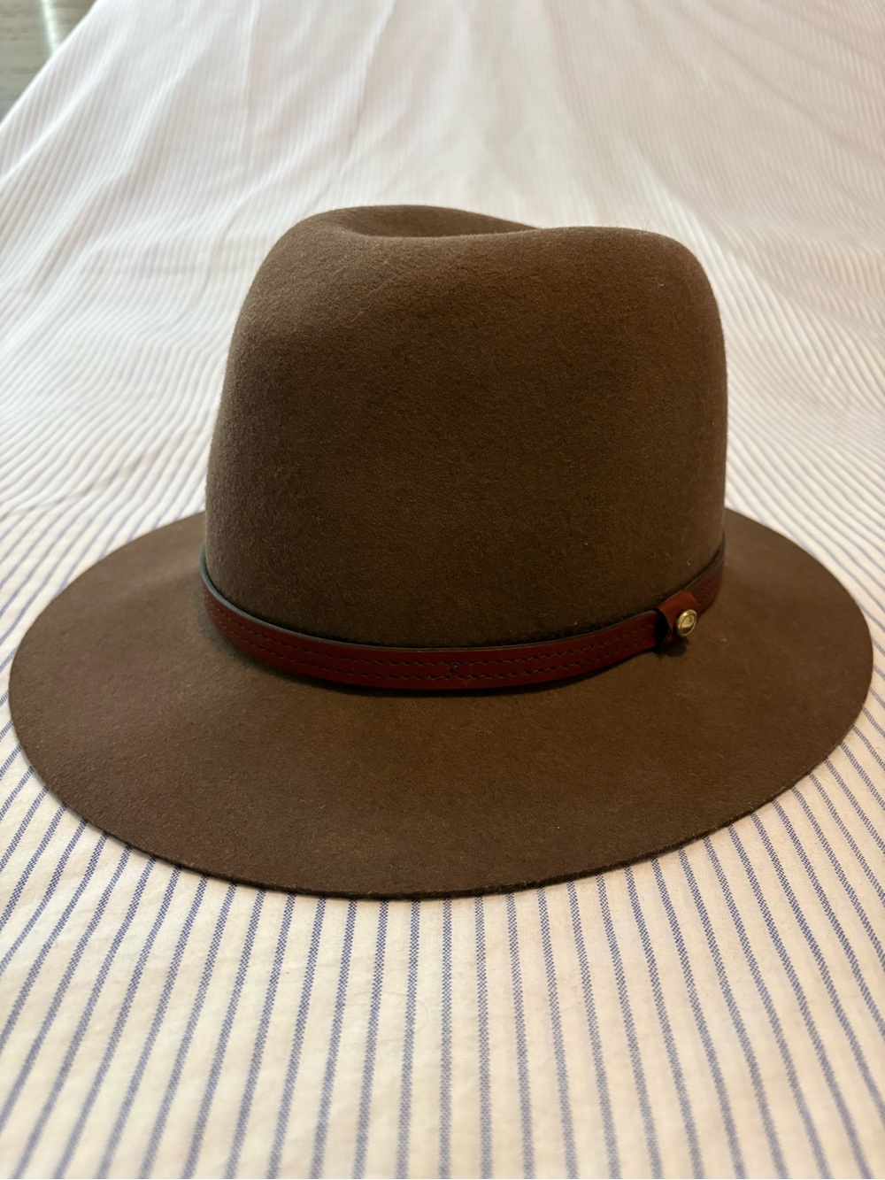 rag & bone tan felt fedora with brown trim